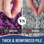 Arotive Luxury Chenille Bathroom Rug Mat, Extra Soft Thick Absorbent Shaggy Bath Rugs, Non-Slip Machine Wash Dry, Plush Bath Mats for Bathroom, Shower and Tub, 30x17, Purple
