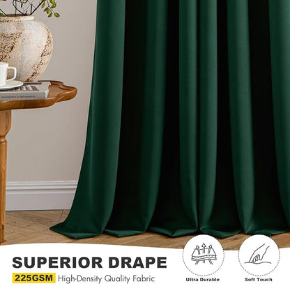 MIULEE Blackout Curtains for Bedroom 2 Panel 50 x 63 Inch Long Hunter Green | - Image 5