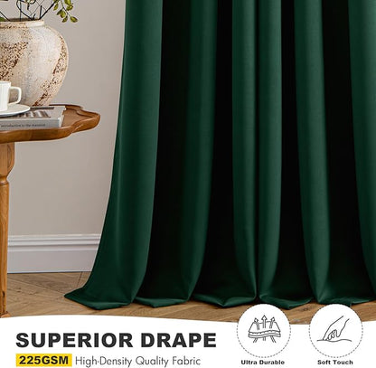 MIULEE Blackout Curtains for Bedroom 2 Panel 40 x 72 Inch Long Hunter Green | - Image 5