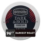 Community Coffee Dark & Bold Espresso Roast 96 Count Coffee Pods, Compatible with Keurig 2.0 K-Cup Brewers, 24 count (Pack of 4)