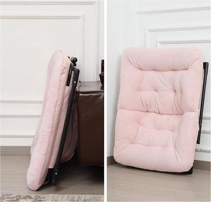 Comfy Saucer Chair for Adults, Soft Faux Fur Bedroom Chair - Image 8
