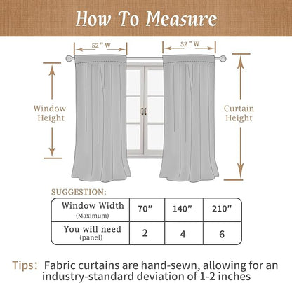 Full Blackout Linen Curtains 60 Inch - Image 9