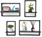 PHOENANCEE Square Floating Shelves, Framed Wall Shelf Decorative Set of 4 by PHOENANCEE
