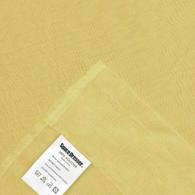 SpaceDresser Basic Rod Pocket Sheer Voile Window Curtain Panels Yellow 1 Pair 2 - Image 6