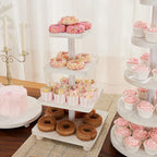 4 Tier Cupcake Stand,Wood Cake Stand with Tiered Tray Decor,Rustic Cake Stand,Cupcake Display for Home Tea Party, Birthday, Wedding, Farmhouse Decor,Woodland Baby Shower…
