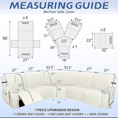 Arfntevss Recliner Sectional Couch Covers 1OO% Waterproof L Shape Sofa Cover - Image 2