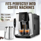 Zulay Milk Frothing Pitcher with Latte Art Pen – 12oz 20oz 32oz - Stainless Steel Frother Cup with Measurement Markings, Espresso & Coffee Accessories Creamer Jug with Laser-Welded Handle - 12 oz