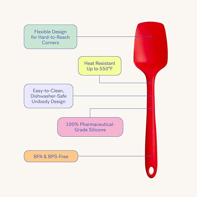 GIR: Get It Right Silicone Spoonula Spatula - 11-Inch Skinny Studio White - Heat-Resistant & Nonstick Silicone Kitchen Utensils - Serving & Scraping