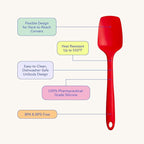 GIR: Get It Right Silicone Spoonula - Non-Stick Heat Resistant Silicone Scraper Spatula for Mixing, Serving, Scraping, Stirring, and More - 11 Inch, Red