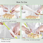 Cake Decorating Pen Dessert Decorating Tool, Silicone Food Syringe Cylinder with 4 Heads Cookie Icing Piping Nozzles Used for Chocolate Jam, Lettering, Drawing, Cream (Black)