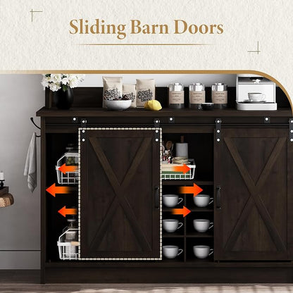 4ever2buy Farmhouse Coffee Bar Cabinet - Image 3