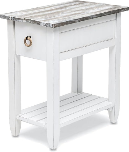 Sea Winds Trading Picket Fence Chairside Table Kiln-Dried Solid Wood Distressed by LineageCollections