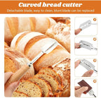 Danish Dough Whisk with Sourdough Scoring Tool, Bread Making Tools Baking Supplies, Dough Hook Dutch Whisk, Bread Lame, Bench Scraper & Pastry Brush, Set of 6(6pcs,COLOR:silver)