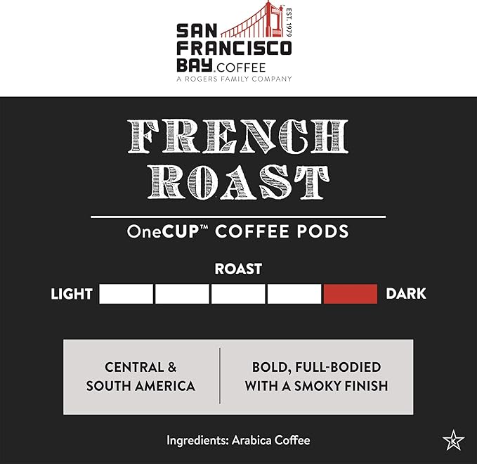 San Francisco Bay Compostable Coffee Pods - French Roast (120 Ct) K Cup Compatible including Keurig 2.0, Dark Roast