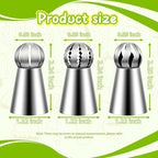 Suuker Ball Russian Piping Tips Lace Mold Pastry Cake Decorating Tool, Stainless Steel Cream Butter cream Cake DIY Baking Pastry Tools (3 Pieces)