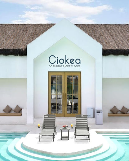 Ciokea Outdoor Lounge Chair Set of 4, All Weather Patio Chaise Lounge Chairs - Image 2