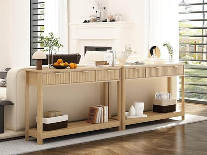 RUSTOWN Fluted Wood Console Table - Image 9