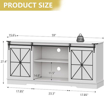 Farmhouse TV Stand for 65/60/55 Inch Tvs, Modern Entertainment Center - Image 7