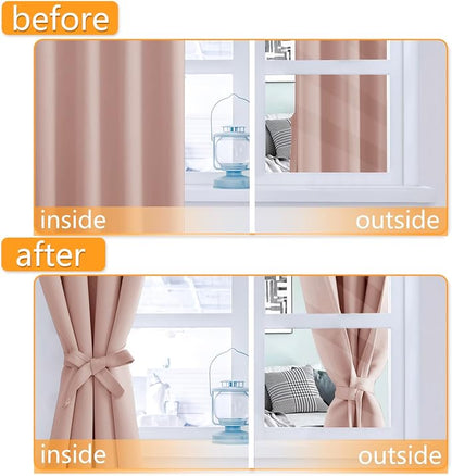 Blackout Curtains for Bedroom, 2 Drape Panels, 42 x 54 Inch | Thermal Insulated - Image 4