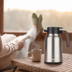 Vondior Coffee Carafe 51oz - 36 Hours Thermal Coffee Thermos- Insulated 304 Stainless Steel Hot Beverage Dispenser - Coffee Carafes For Keeping Hot/Cold Coffee, Tea, Water, Drink Dispenser for Parties