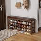 AQIMUELE Shoe Bench with Leather Cushion, 3 Tiers Shoe Storage Bench Height by AQIMUELE
