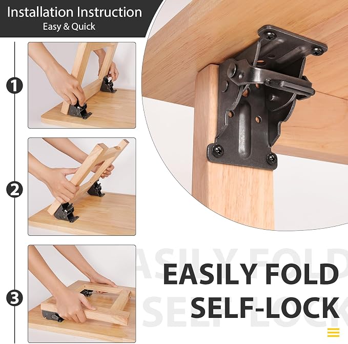 16 Pack Folding Brackets, Self-Lock Hinge - Image 6