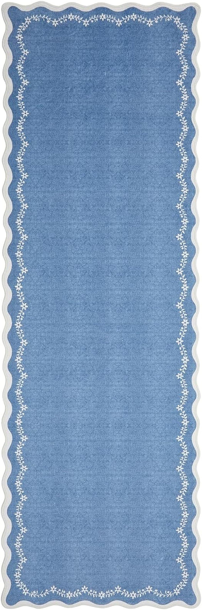 GarveeHome 2x6 Scalloped Washable Runner Rug Non Slip Hallway Kitchen Rug | - Image 5