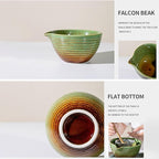 Matcha Whisk Set, Japanese Matcha Set Includes Matcha Bowl with Spout, Matcha Whisk Holder, Bamboo Matcha Whisk and Sifter Scoop, 17 oz Green Glaze Ceramic Matcha Kit for Tea Lovers