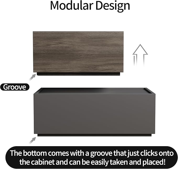 Modern Nightstand Modular Stackable Drawers Modular Storage Bedroom Furniture - Image 6