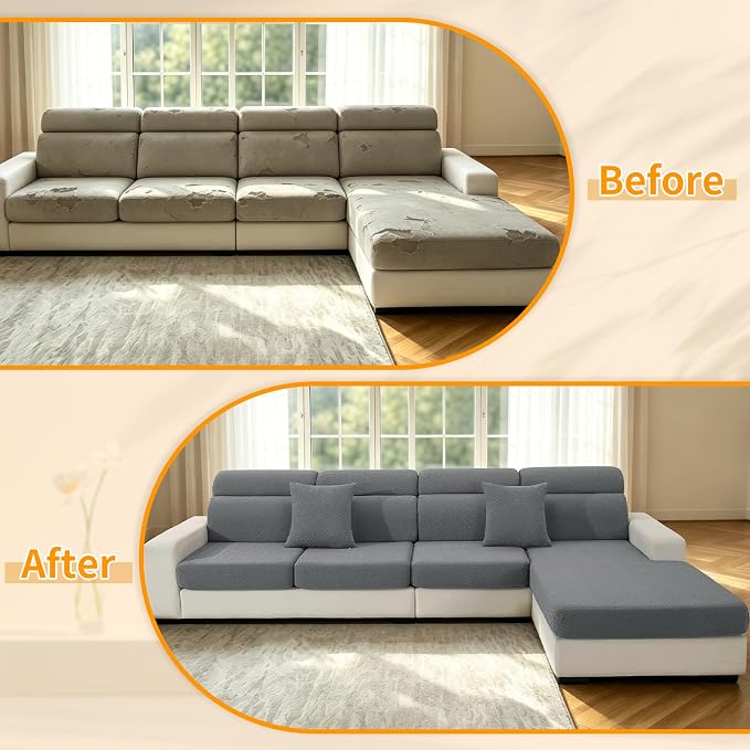 XINEAGE Couch Cushion Covers, Loveseat Sofa Seat Slipcovers - Image 7