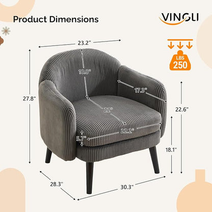 VINGLI 30.3" Wide Modern Barrel Accent Armchairs Set of 2 - Image 2