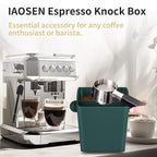 Espresso Knock Box Square High Side Wall Splash Prevention Design Knock Box Shock Absorbing Non Slip Knock Box Espresso With Removable Knock Bar Espresso Accessories for Home/Office