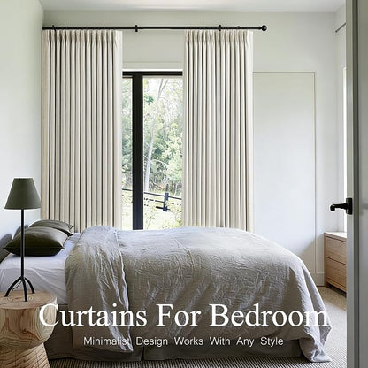 100% Blackout Pinch Pleated Linen Curtains 92 Inches Long - Image 8