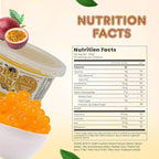 Fanale Passion Fruit Popping Boba Pearls, Vegan, Non GMO, Gluten Free, Fat Free, Perfect for Bubble Tea, Smoothies, Ice Cream, Desserts, and Beverages.