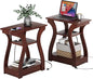 FROMJBEST End Tables Living Room Set of 2, Cherry End Table by FROMJBEST