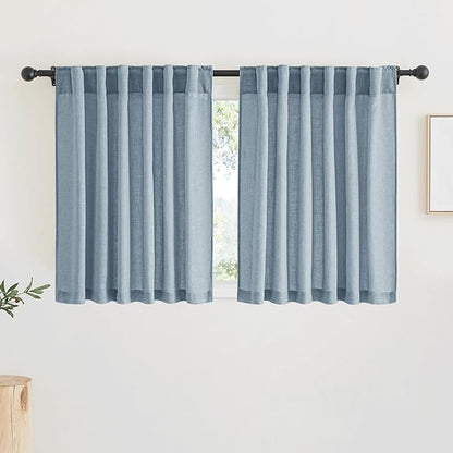 RYB HOME Linen Semi Sheer Kitchen Curtains Over Sink 36 inches Length | Light by RYBHOME