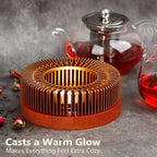 KAYCROWN Teapot Warmer, Tea Warmer with Tealight Holder, Teapot Heater for Heating Tea, Coffee, Milk, Food, Aluminum Alloy, Rose Gold