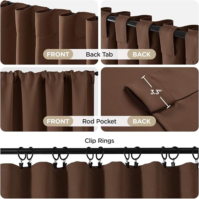 Joydeco Blackout Curtains 108 Inches Long, Thermal Insulated Black Out Curtains - Image 3