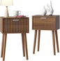 LAATOOREE Nightstands Set of 2, Small Fluted Side Table, Bedside Table by LAATOOREE