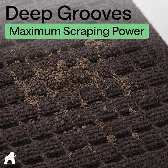GORILLA GRIP® Ultra Absorbent Front Door Mat Outside Entrance 72x24, Traps Dirt - Image 4