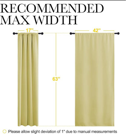 NICETOWN Paler Yellow Blackout Curtains 63 inches Long - Image 5