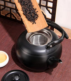 50 oz/1500ml Stainless Steel Steeping Teapot with Infuser for Loose Leaf Tea, Metal Tea Steeper Pot Coffee Water Kettle for Stovetop, Tea Maker for Hotels, Restaurant, Home, Kitchen, Black