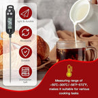 6 Pcs Meat Food Thermometer Food with Probe Water Liquid Instant Read Digital Thermometer Kitchen Cooking Supplies for Cooking BBQ Milk Yogurt (Black,White,Red)