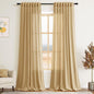 Extra Long Gold Yellow Linen Curtains 120 Inch by Nanspring