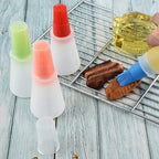 Silicone Oil bottle brush，BBQ/Pastry Basting Brushes,Silicone Cooking Grill Barbecue Baking Pastry Oil/Honey/Sauce Bottle Brush (4 PCS,red)