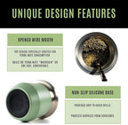 MADFLOW Yerba Mate Cup. Stainless Steel Mate Cup with 2 Bombillas. Double Wall Vacuum Insulated Yerba Mate Gourd. Unique Gourd And Bombilla Set