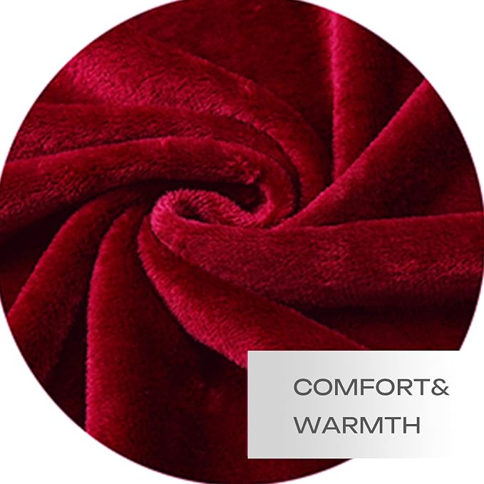 Red Fleece Plush Throw Blanket 60"x80"for Couch Sofa Fuzzy Cozy Flannel | Super - Image 4