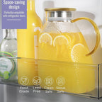 Glass Pitcher With Lid, 2 Liters Glass Pitchers With Handle And Lid, 68 oz Water Pitcher For Fridge, Tea Jug Carafe Jar For Hot/Cold Water Iced Juice Coffee Milk Fruit