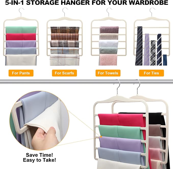 Closet Organizers and Storage, 5 Pack Velvet Pants-Hangers-Space-Saving - Image 3
