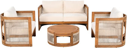 VilroCaz 4-Piece Patio Conversation Set, All Weather Sectional Sofa Set w/ 2 - Image 3